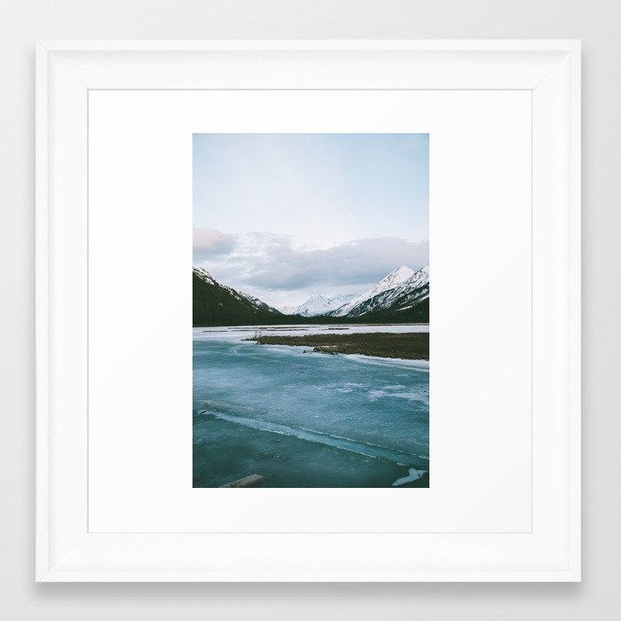 Frozen Blues Framed Art Print by Hannah Kemp - Scoop White - X-Small 10" x 10"-12x12 - Image 0