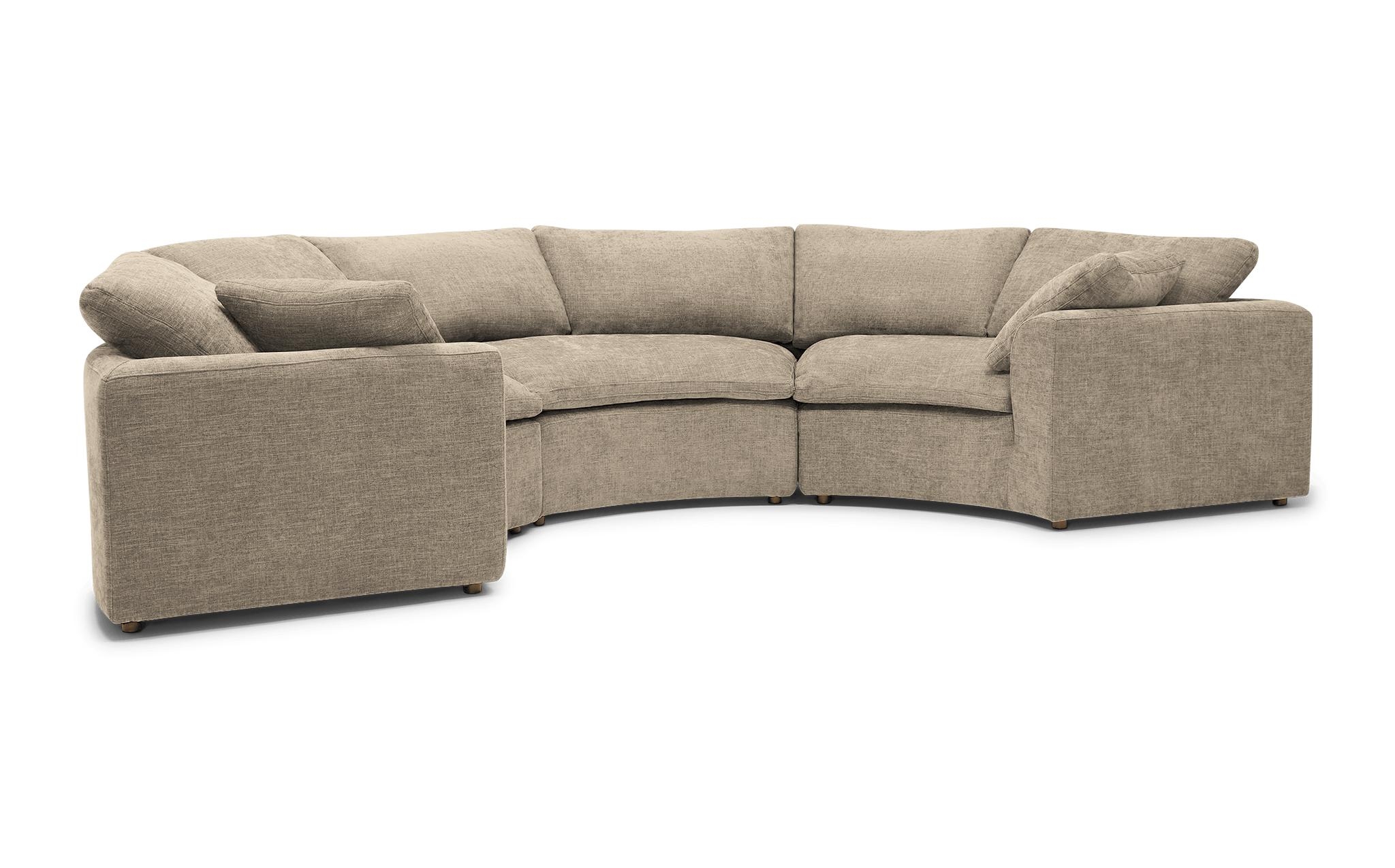 Beige/White Bryant Mid Century Modern Semicircle Sectional (3 Piece) - Cody Sandstone - Image 1