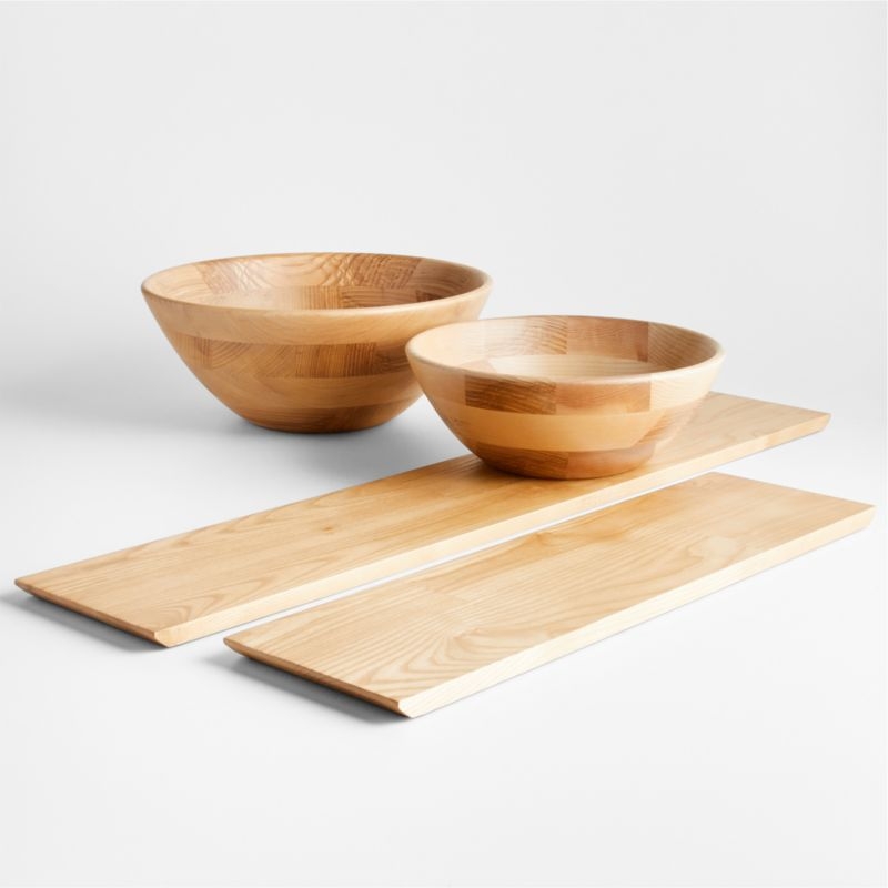 Carson 14.75" Ash Wood Salad Serving Bowl - Image 2