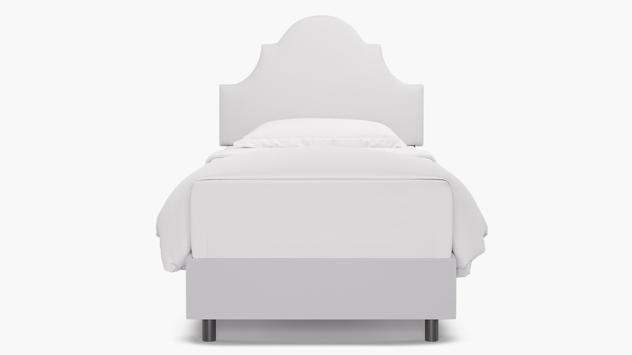 Regency Bed, White Twill, Twin - Image 0