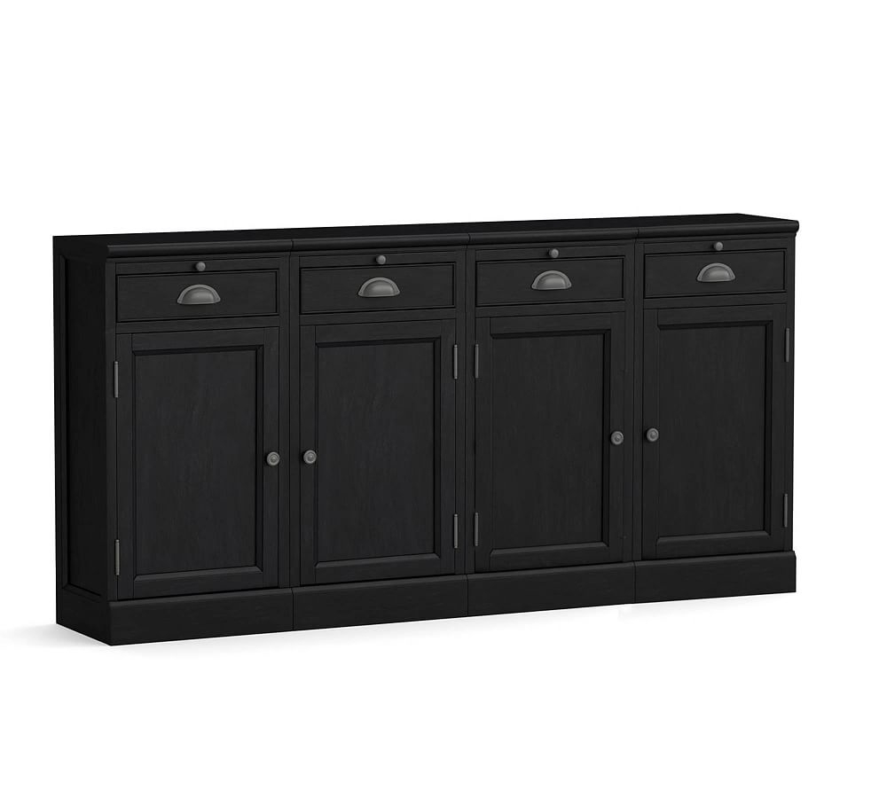 Modular Bar 72" Buffet (4 Wood Cabinet Base), Black - Image 0
