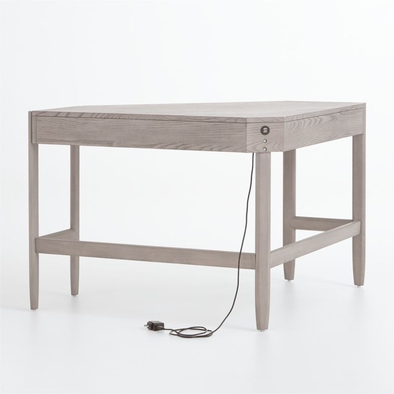 Tate Stone Corner Desk with Outlet - Image 1