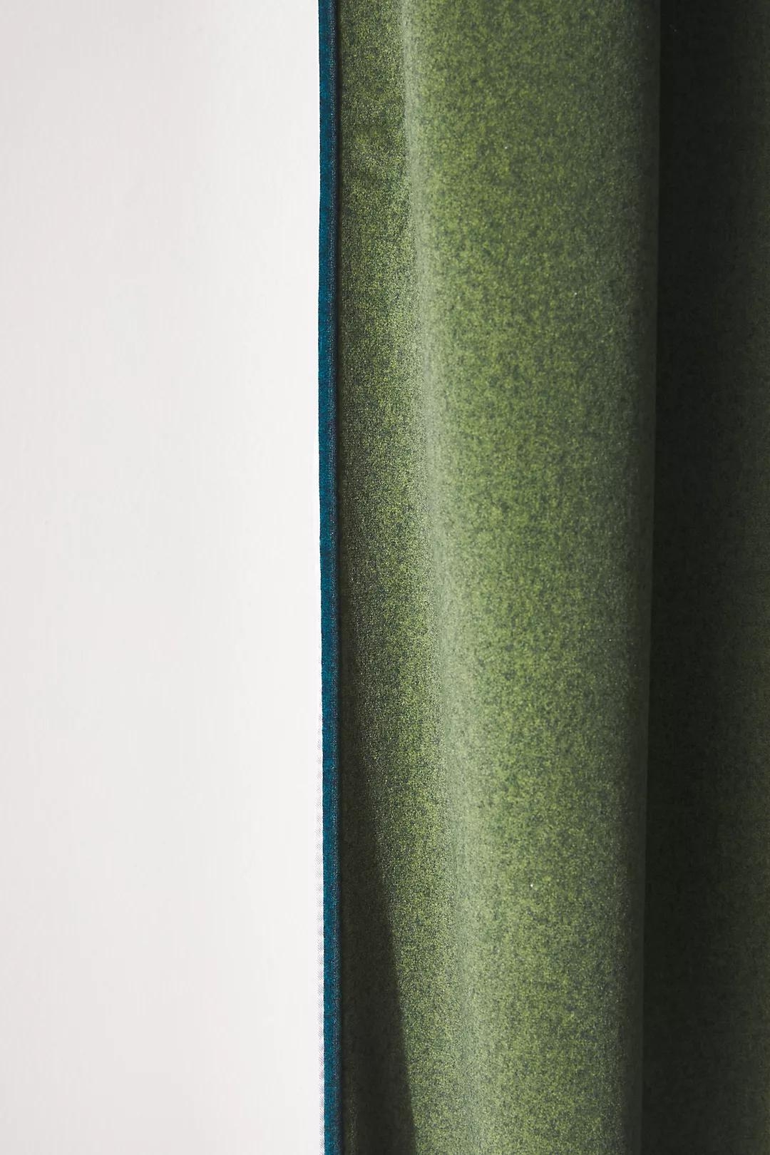 Addie Velvet Curtain, Green, 84" X 50" - Image 1