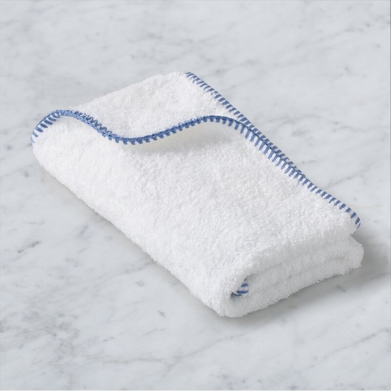 Matouk Whipstitch 100% Cotton Hand Towel Color: Periwinkle - Image 0