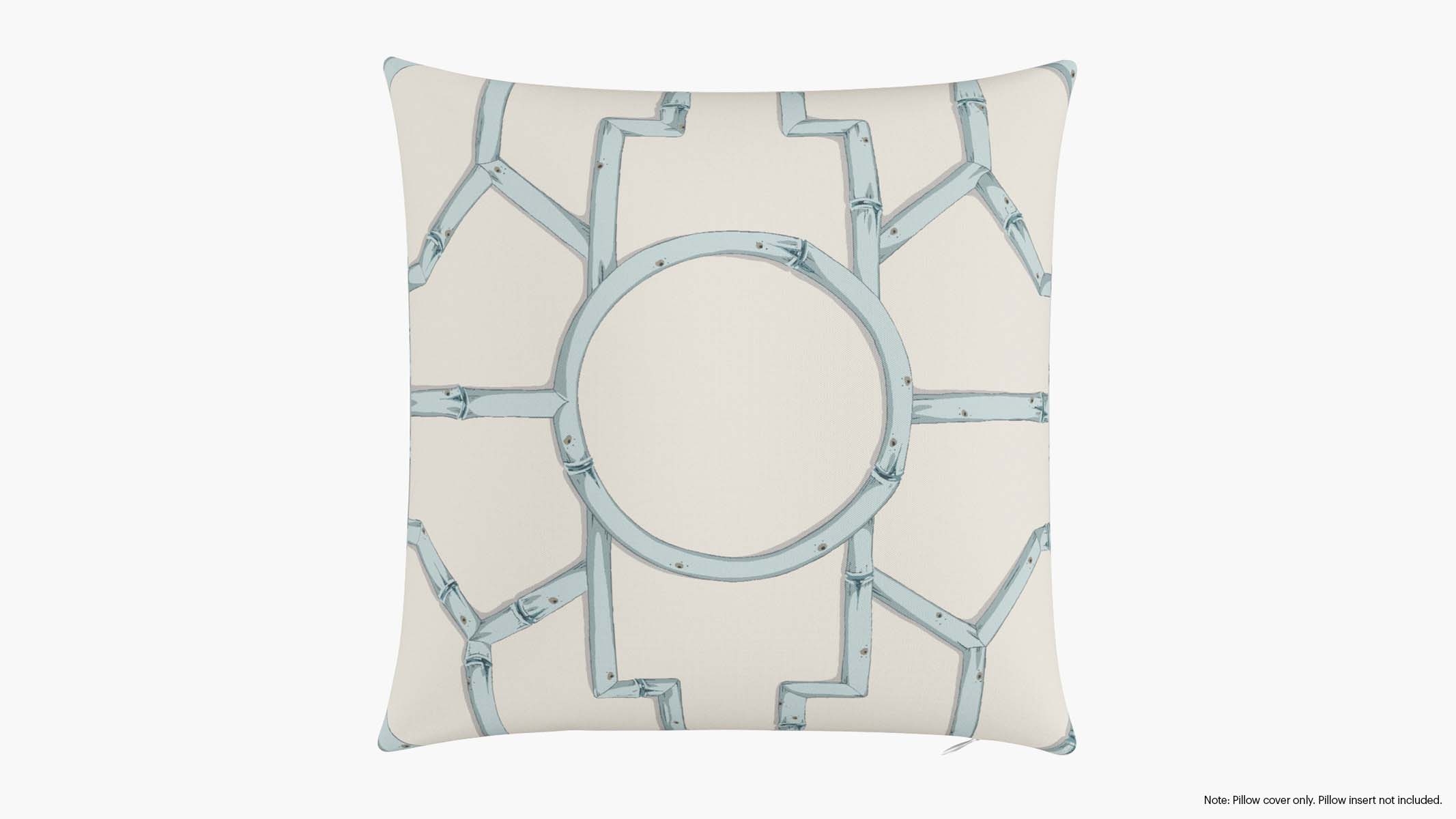 Throw Pillow Cover 20", Blue Baldwin Bamboo, 20" x 20" - Image 0