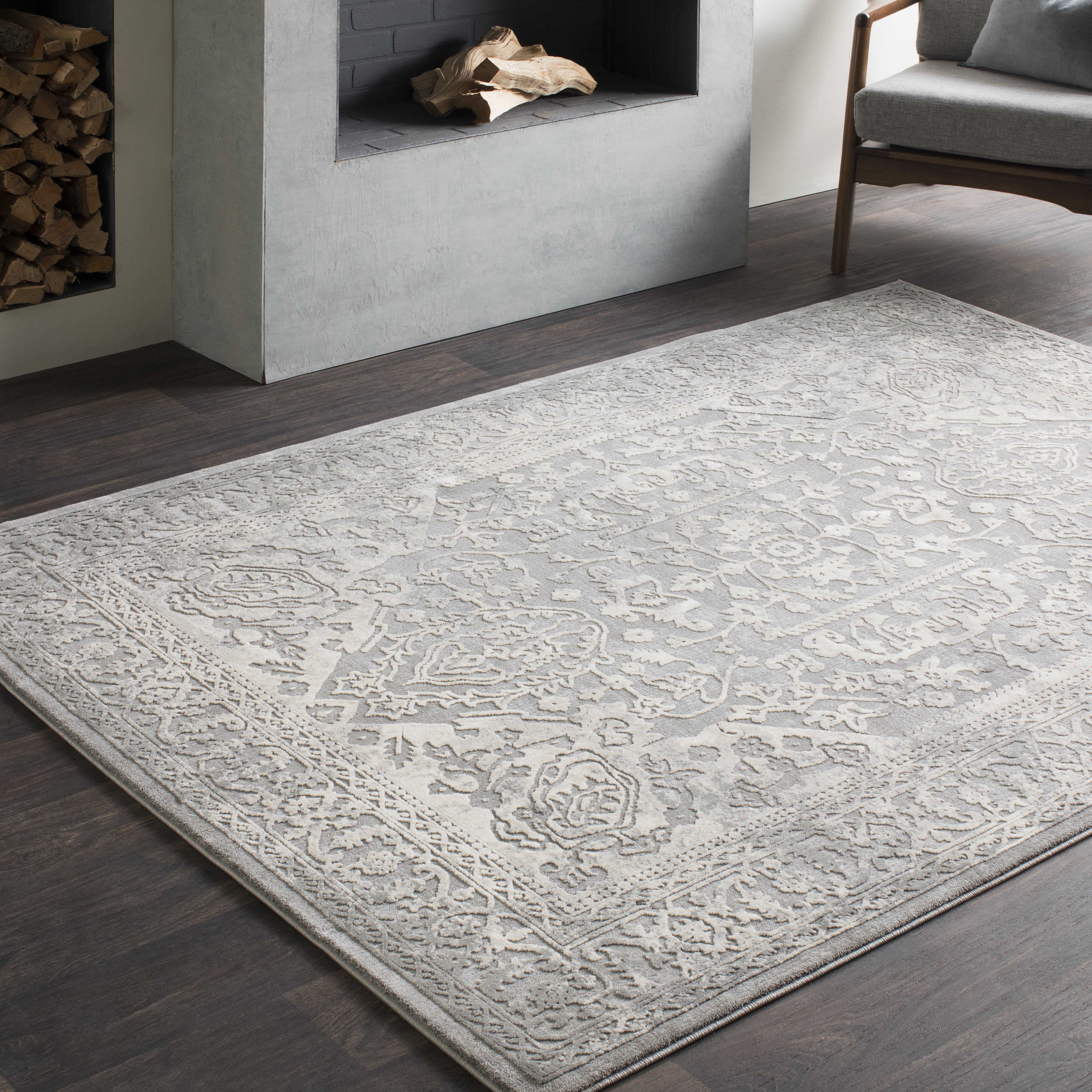 Livabliss Tibetan Gray Indoor 7'10" x 7'10" Machine Woven Rug - Image 1