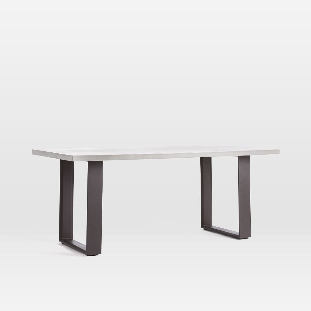 Portside Aluminum Outdoor Concrete 72 in Rectangle Dining Table, Dark Bronze - Image 0