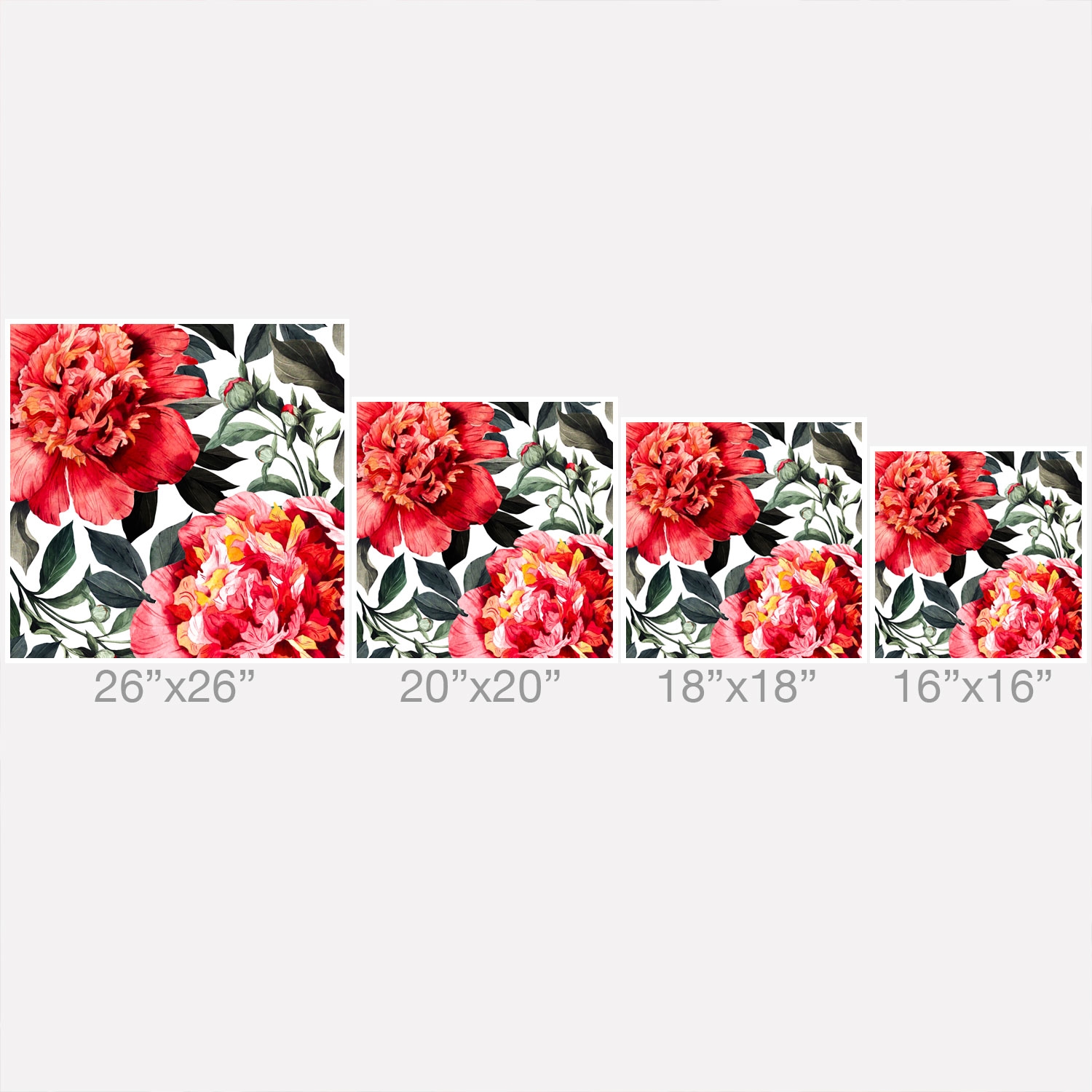 Big Red Watercolor Flowers by Marta Barragan Camarasa - Outdoor Throw Pillow 16" x 16" - Image 3