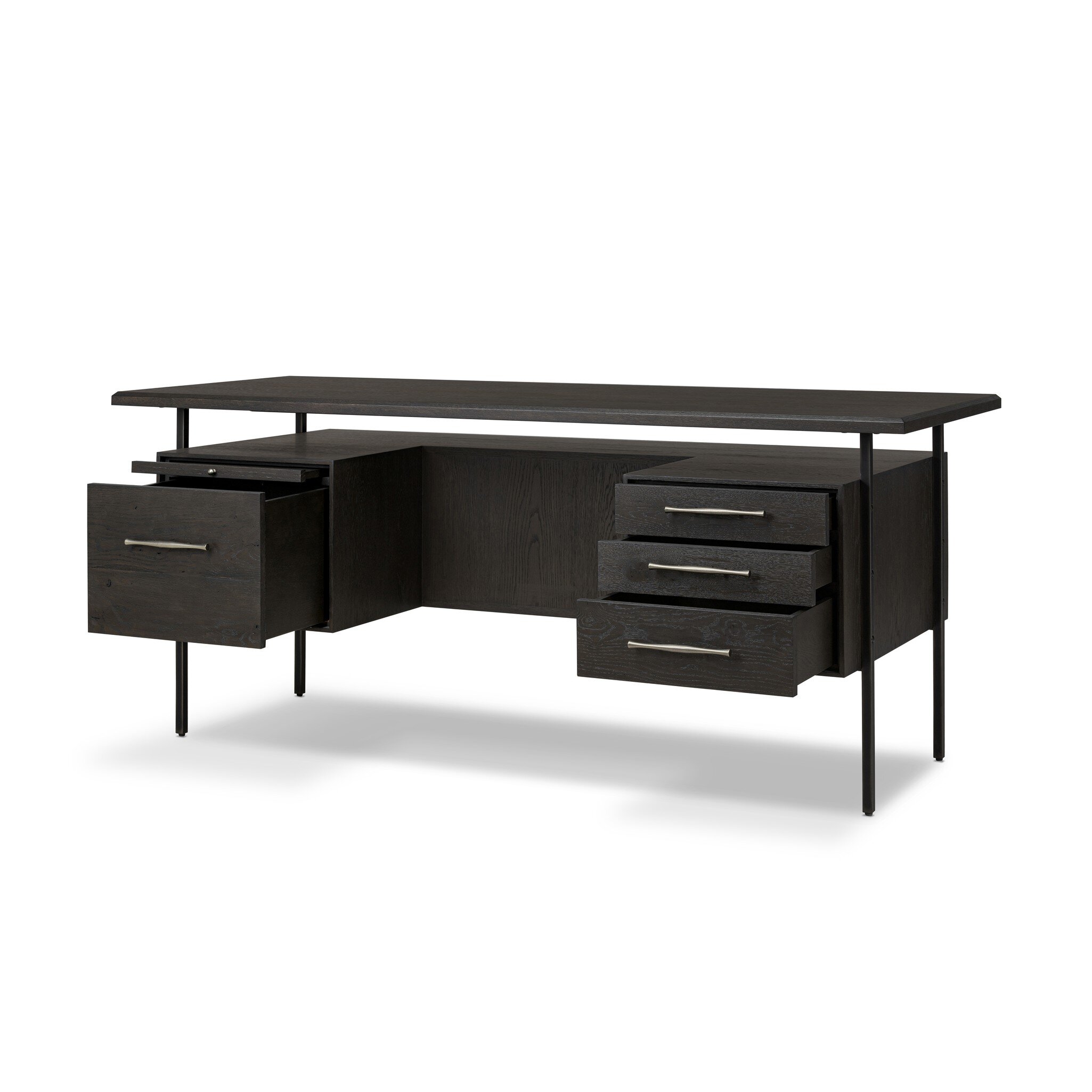 Lauren Desk - Charcoal Oak Resawn Veneer - Image 12