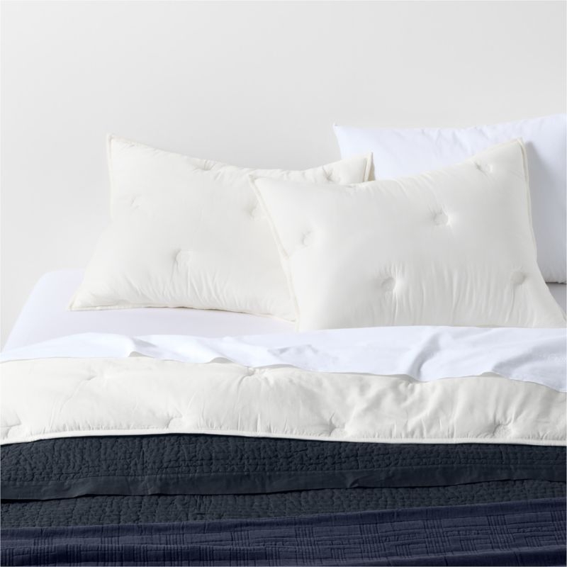 Organic Cotton Voile Pampas Ivory King Bed Pillow Sham - Image 1