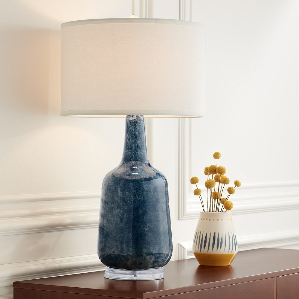 Possini Euro Collin 26 3/4" Blue Modern Coastal Ceramic Table Lamp - Image 0