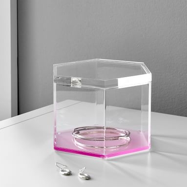 Pink Acrylic Jewelry Box, Large - Image 2
