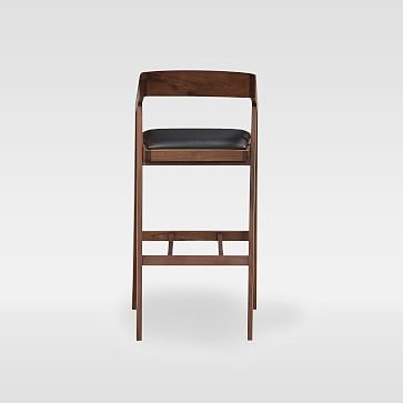 Modsern Upholstered Stool, Counter, Oak, Light Grey - Image 2