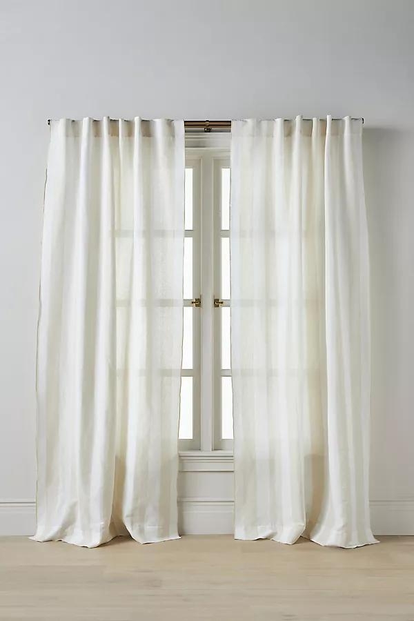 Pallido Cotton Linen Blend Woven Striped Curtain - Image 0