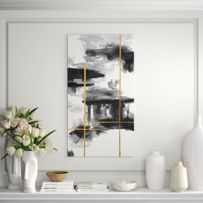 Chelsea Art Studio Gold Line II by Sara Brown - Wrapped Canvas Painting - Image 0
