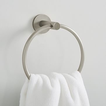 Modern Overhang Bathroom Collection, Towel Hook, Brushed Nickel - Image 1