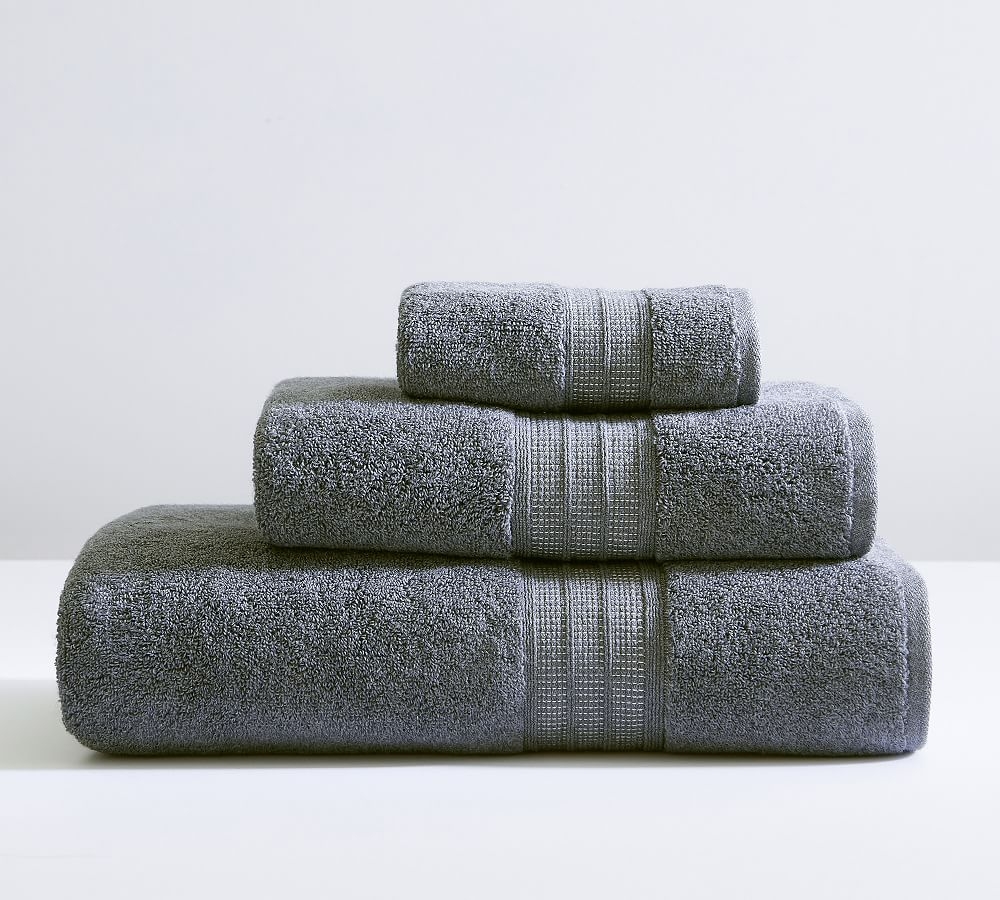 Hydrocotton Quick-Dry Organic Bath Towels, Heathered Charcoal - Image 0