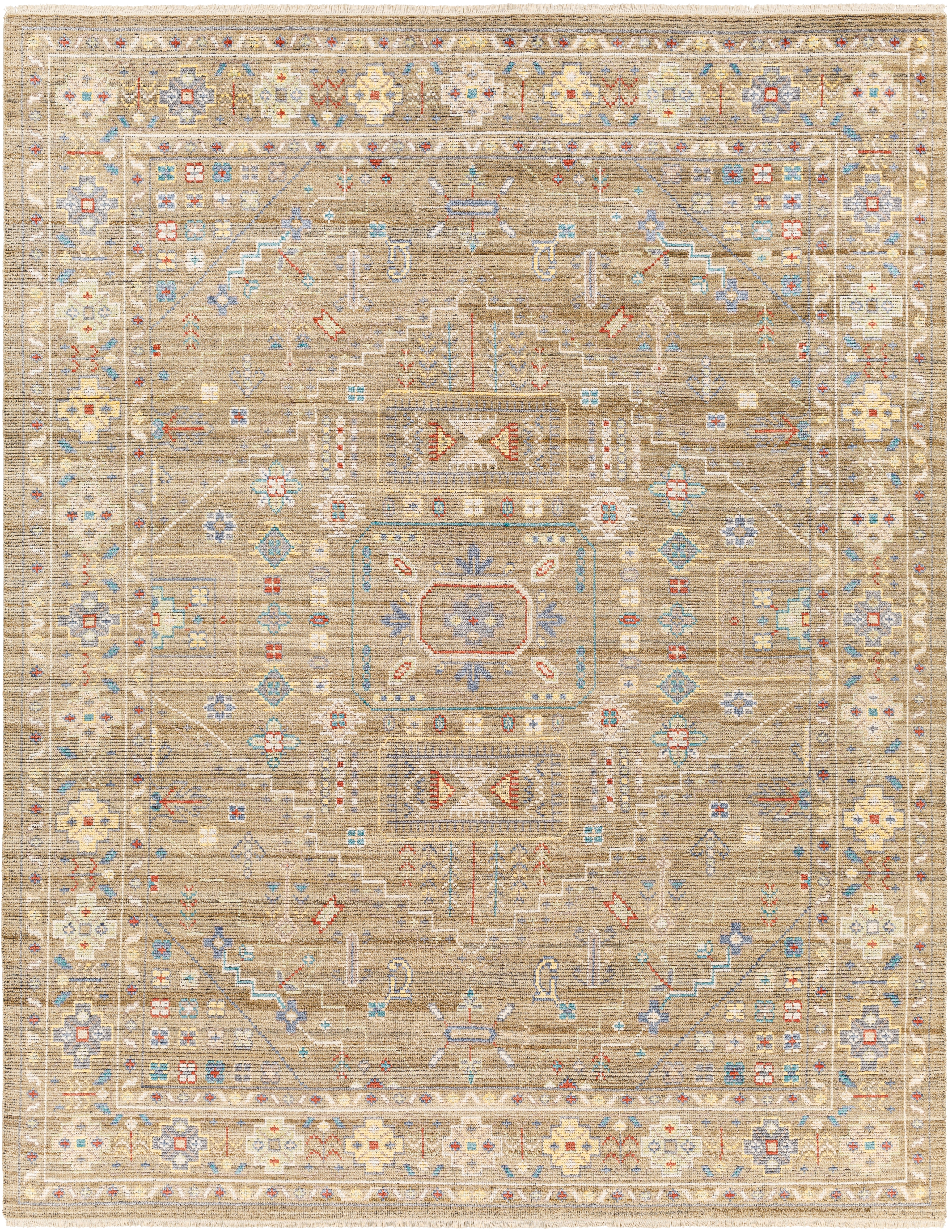 Kushal Beige Indoor 5' x 7'6" Handmade Rug - Image 0