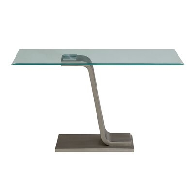Kronis 48" Width Glass Top Steel Sofa Table - Image 0