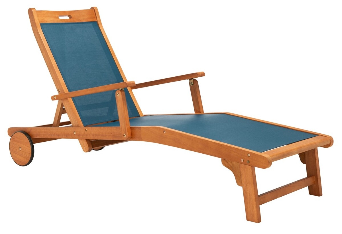 Kamson Sunlounger - Natural/Navy - Safavieh - Image 5