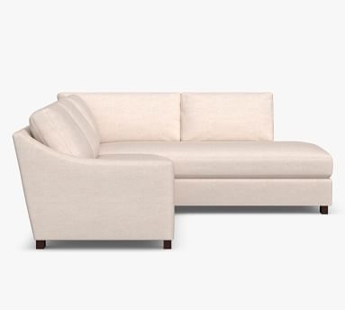 Turner Slope Arm Upholstered Right Sofa Return Bumper Sectional, Down Blend Wrapped Cushions, Performance Plush Velvet Slate - Image 3