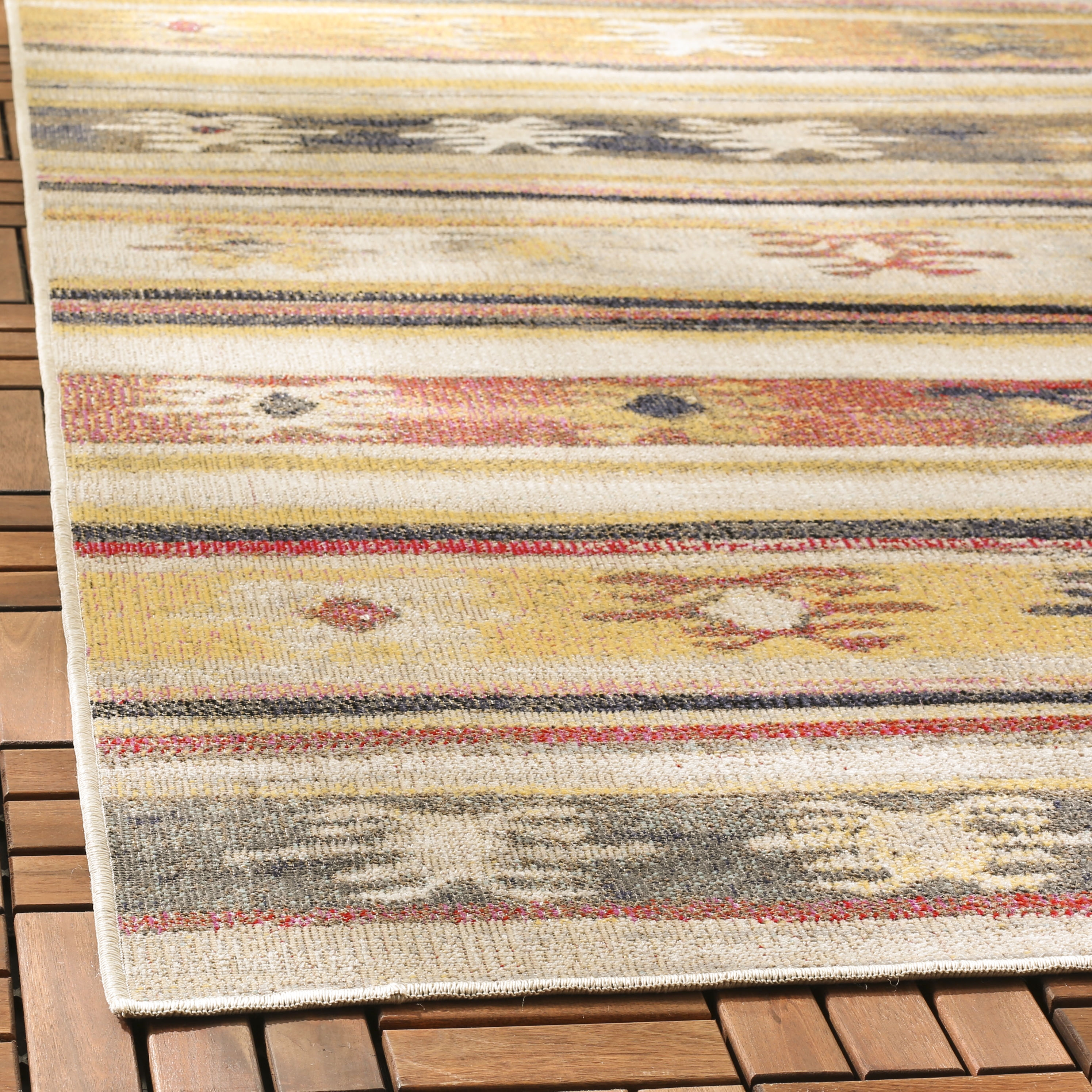 Arlo Home Indoor/Outdoor Woven Area Rug, MTG238E, Taupe/Multi,  3' X 5' - Image 1