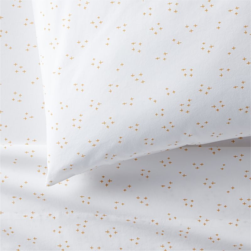 Cozy Cloud Twinkle Savannah Yellow Washed Organic Cotton Kids Twin Sheet Set - Image 2