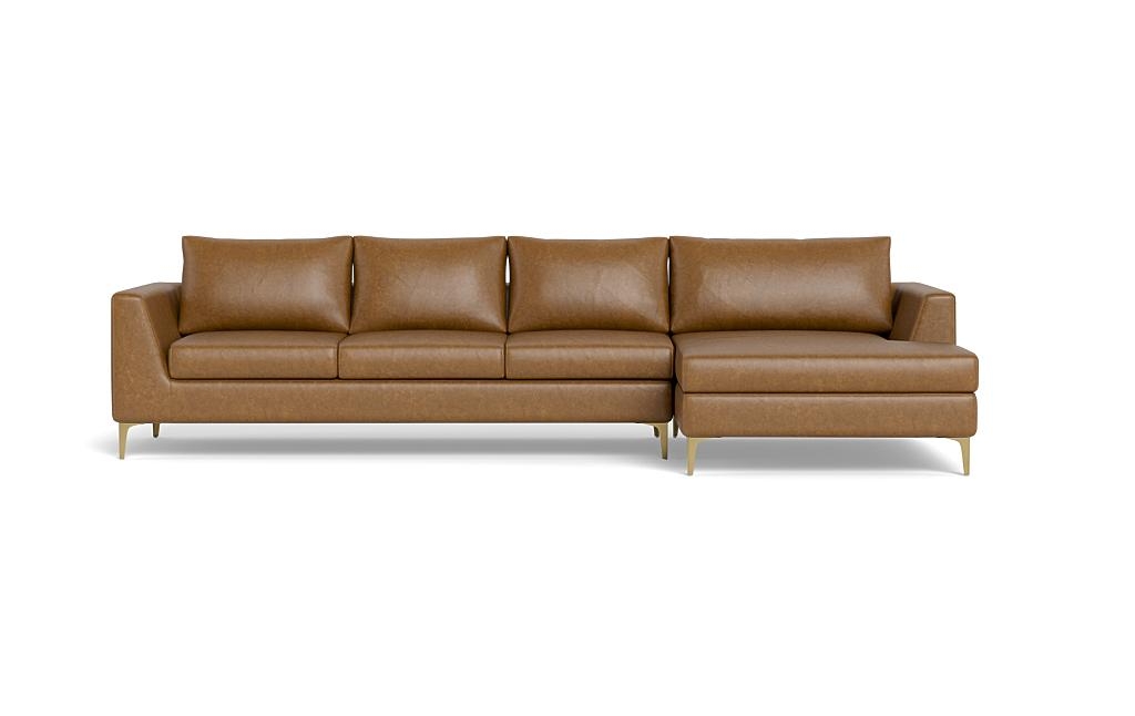 Asher Leather 4-Seat Right Chaise Sectional - Image 0