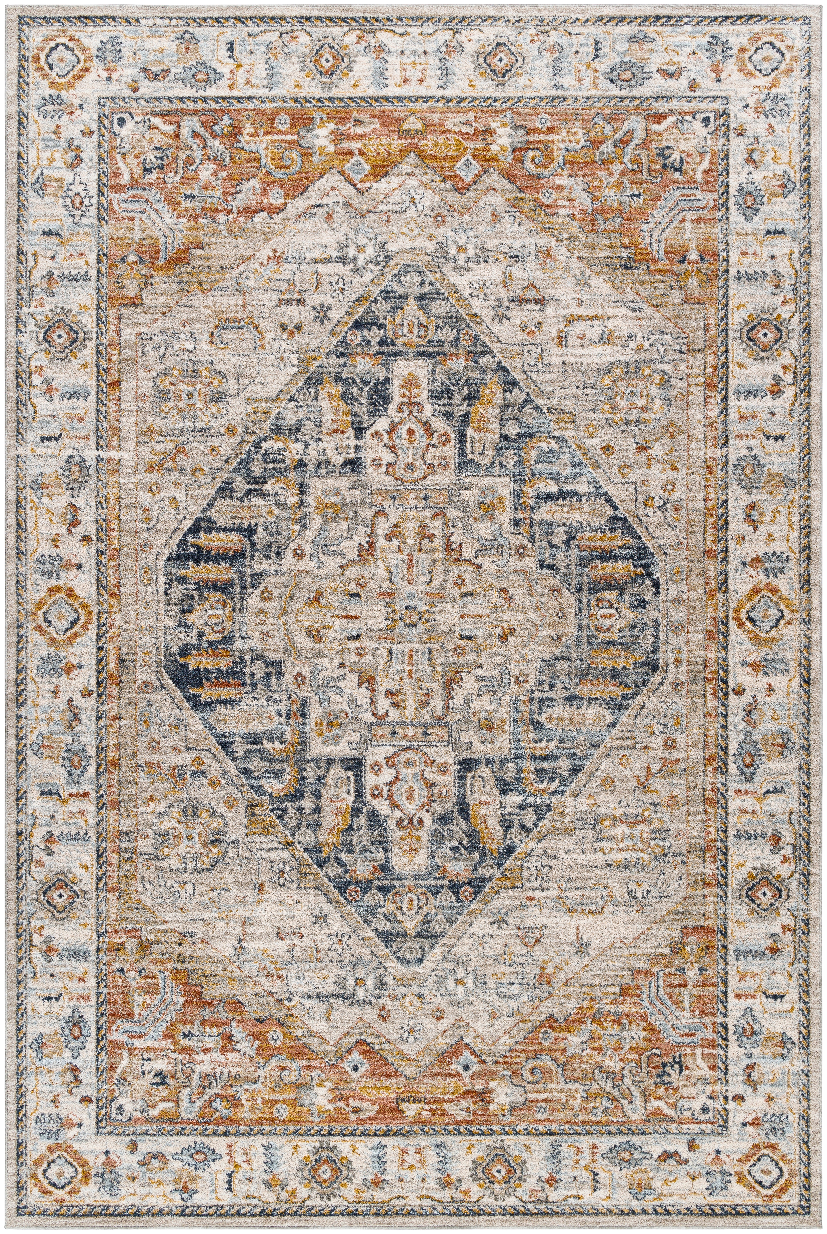 Beckham Beige Indoor 7'10" x 10'2" Machine Woven Rug - Image 0