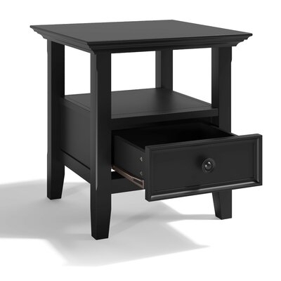Mccoppin Solid Wood 4 Legs 1 - Drawer End Table - Image 0