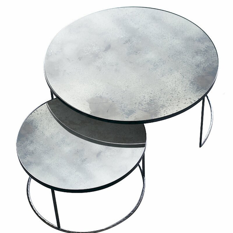 Notre Monde Frame 2 Nesting Tables Table Top Color: Clear - Image 0