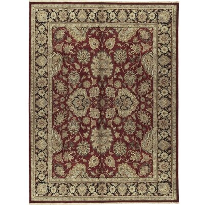 One-of-a-Kind Crown India Handwoven 11'5" x 14'11" Wool Beige/Red Area Rug - Image 0