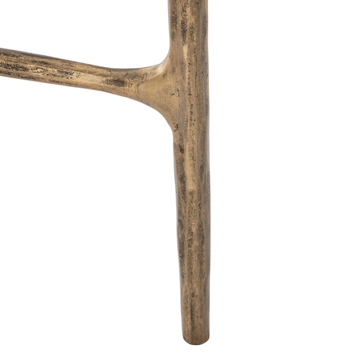 Jessa Forged Metal Console Table - Brass/White - Image 3