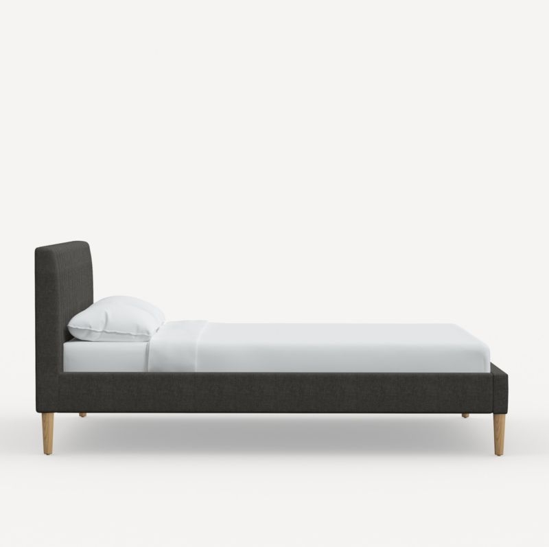 Camilla Full Linen Charcoal Channel Bed - Image 2