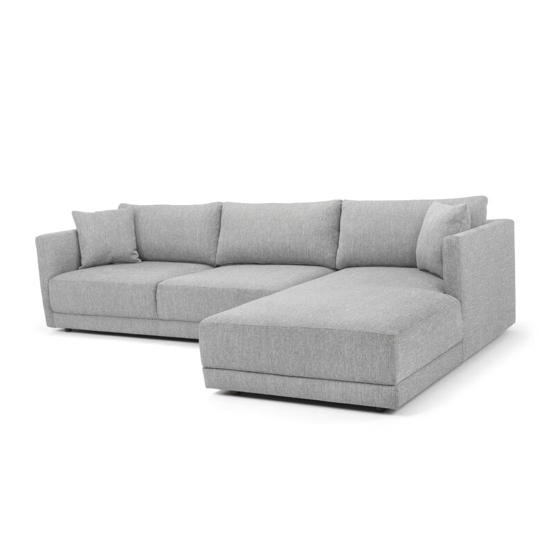 116.14" Wide Sofa & Chaise Gray right hand facing - Image 4