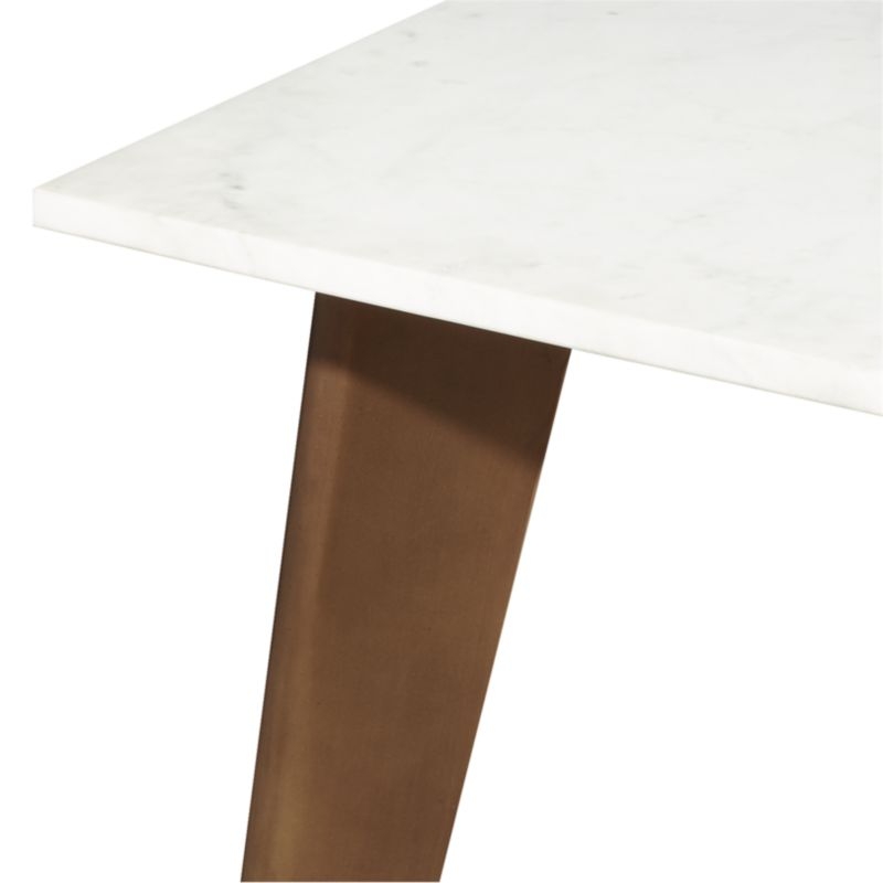 Harper Brass Dining Table with Marble Top - Image 4
