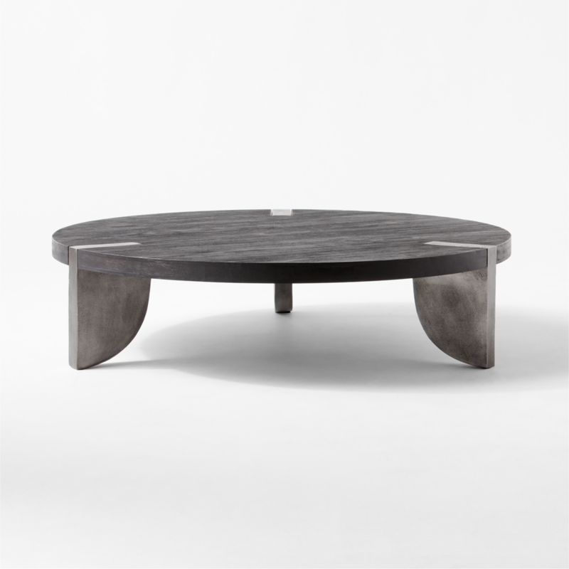 Zepa Round Black Wood Coffee Table - Image 1