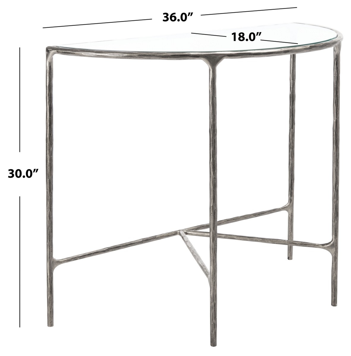 Jessa Forged Metal Console Table - Silver - Image 8