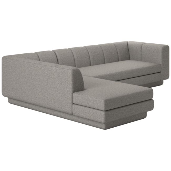 Yarrow 2-Piece L-Shaped Sectional Sofa with Left Arm Taylor Felt Grey - Image 0