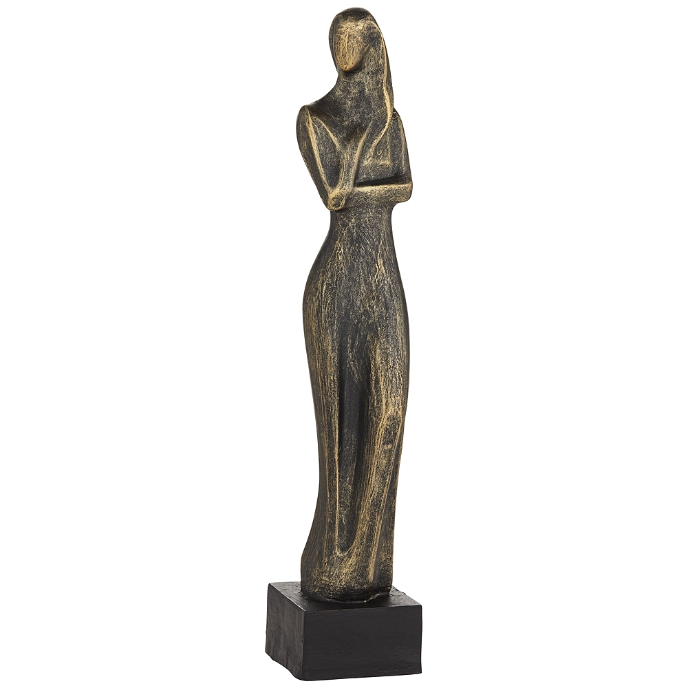 Femme Fatale 16" High Matte Bronze Woman Statue - Image 0