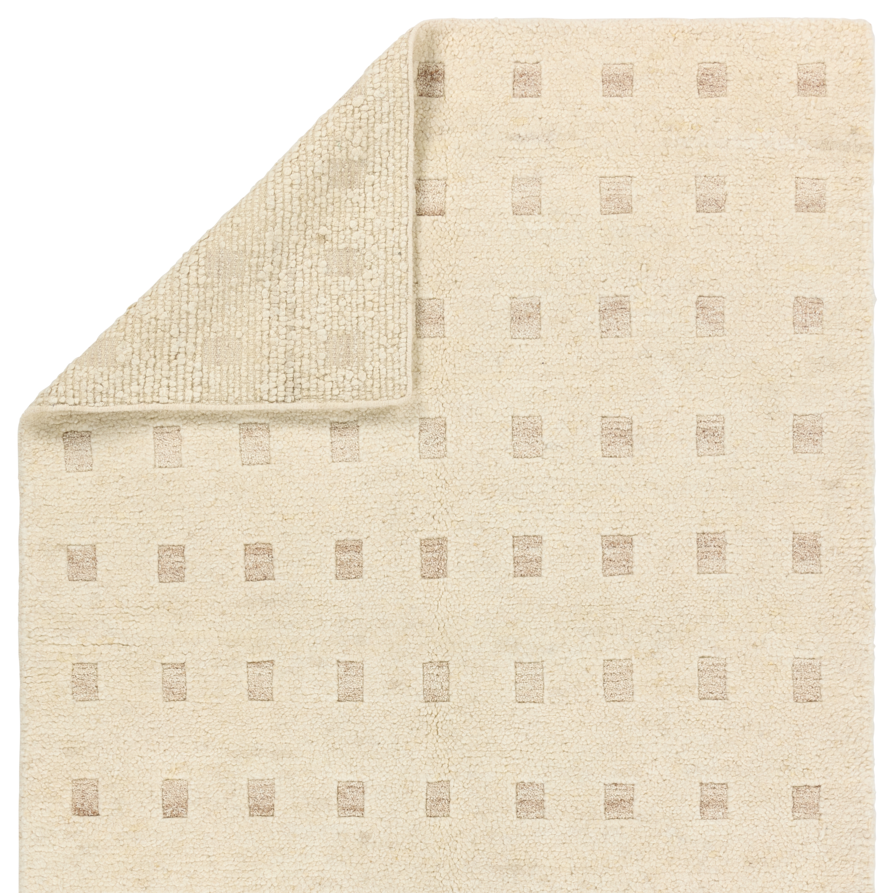 Tayri KEO05 Handknotted Geometric Cream and Beige Area Rug (8'X10') - Image 2