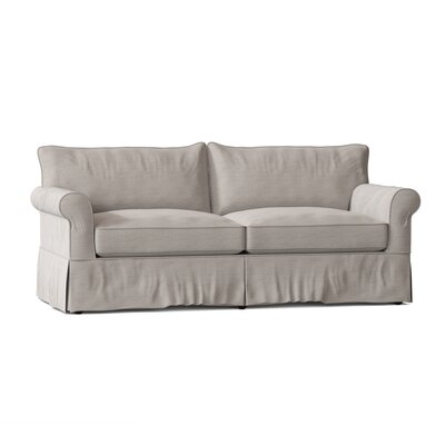 Donatella 84" Rolled Arm Slipcovered Sofa Bed - Image 0