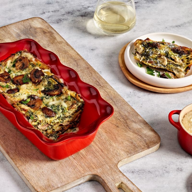 Le Creuset ® Heritage Cerise Fluted Ceramic Loaf Pan - Image 4