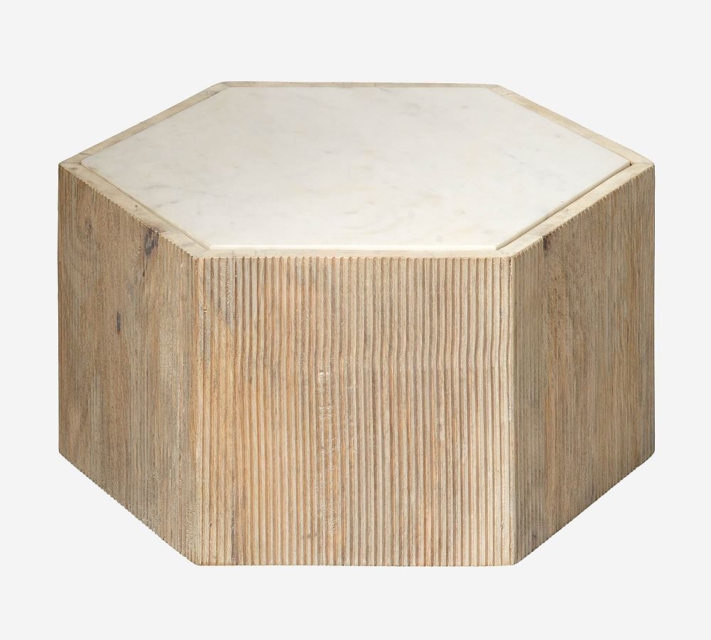 Montclair Marble Hexagon Accent Table, 10" - Image 0