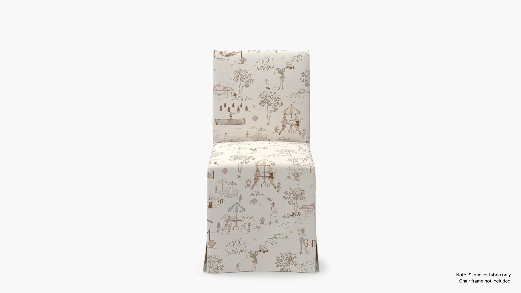 Slipcovered Signature Dining Chair - Cover Only, Multi Country Club Toile - Image 0