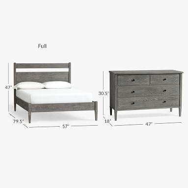 Fairfax Simple Bed & 4-Drawer Dresser Set, Queen, Smoked Charcoal - Image 1