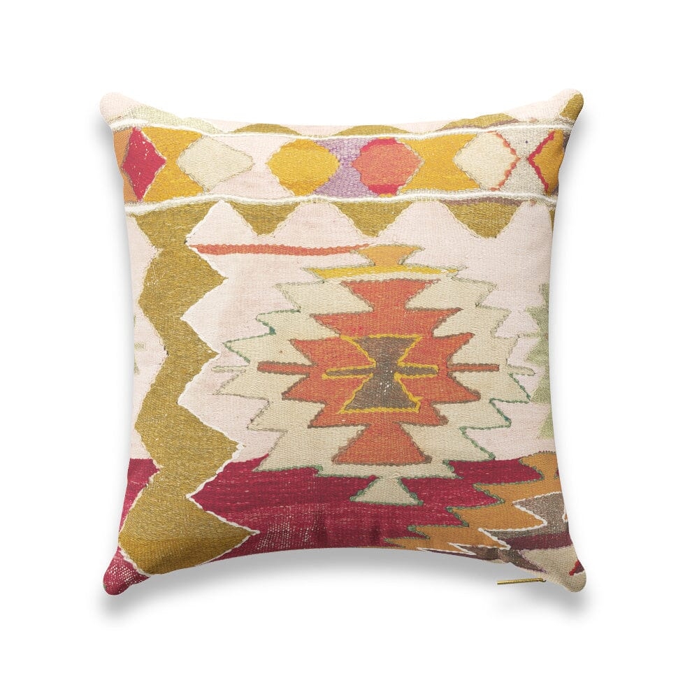 Bold Kaleidoscope Kilim Pillow by St. Frank | Green | 26" W x 26" H | Linen - Image 1