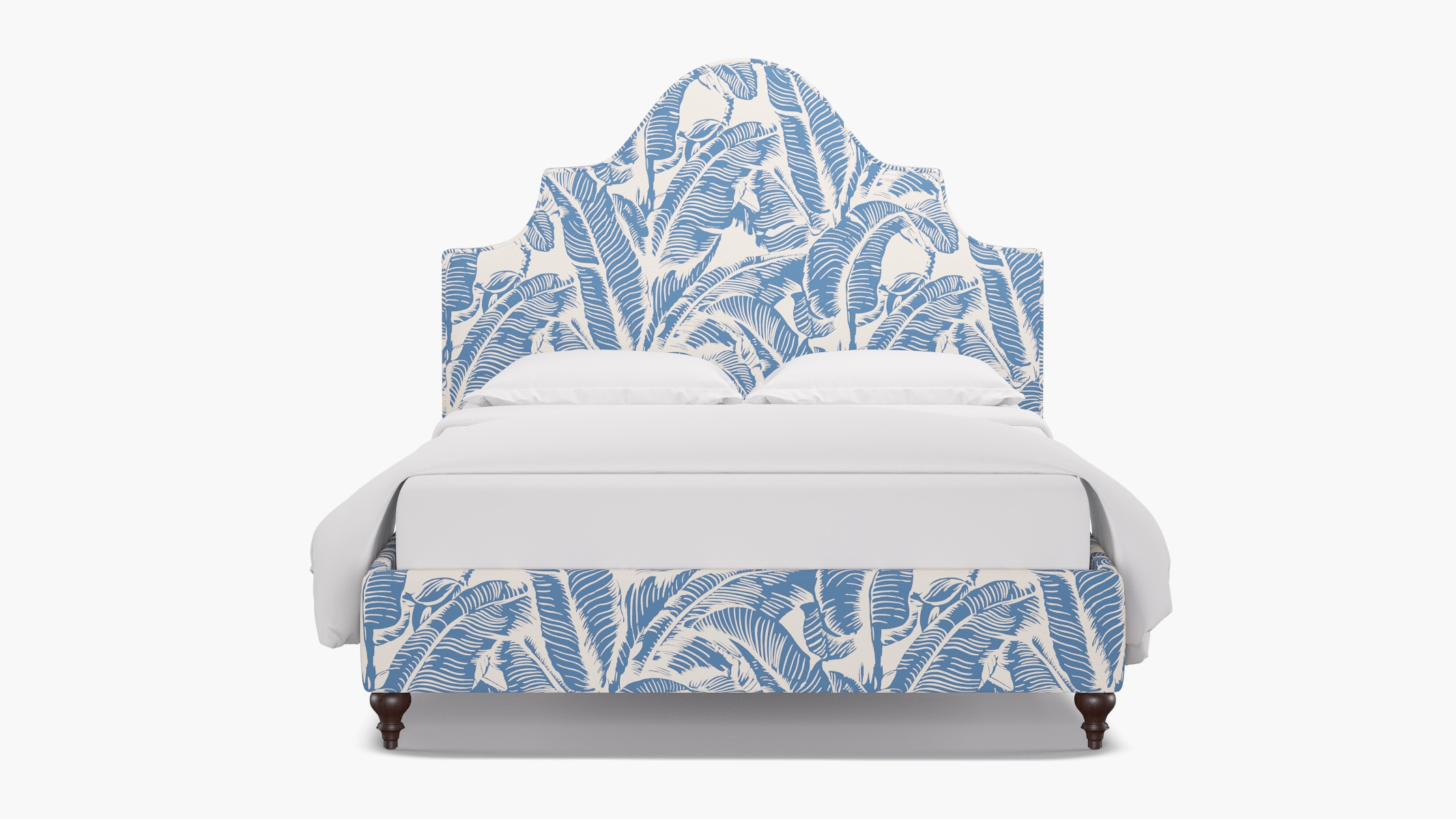 Statement Bed, Cornflower Martinique® Encore, Espresso Traditional Turned Leg, King - Image 0