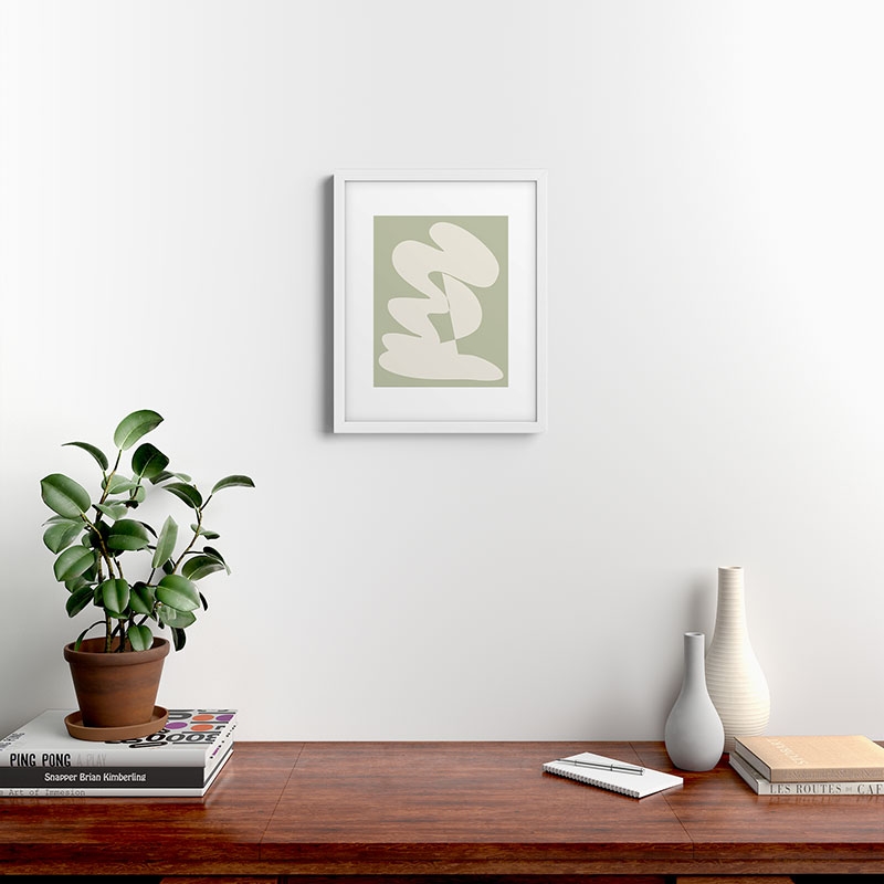 Minimalist Modern Abstract Exp by June Journal - Framed Art Print Modern White 16" x 20" - Image 1