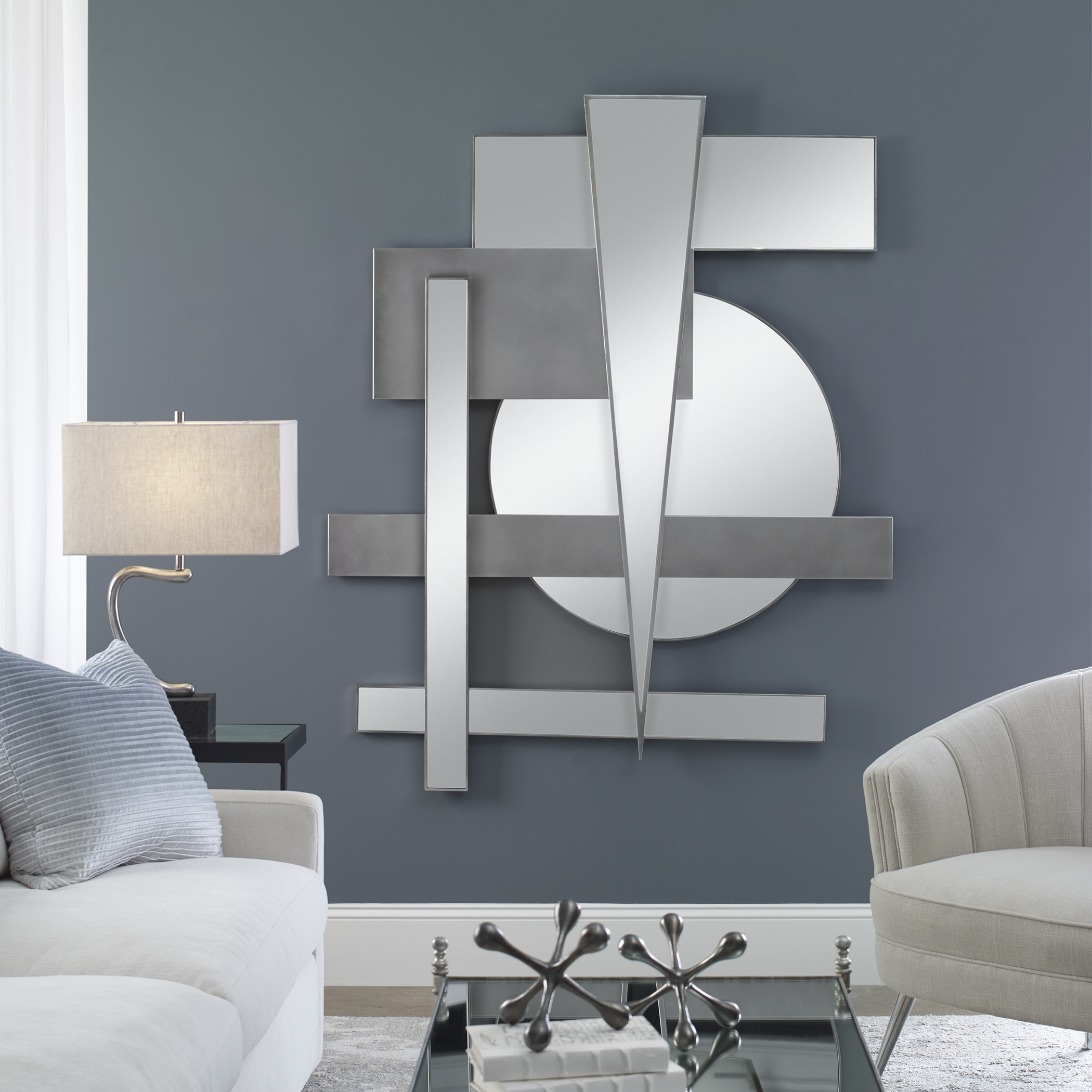 Wedge Mirrored Modern Wall Decor - Image 0